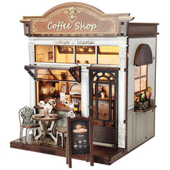 ANTREATU DIY miniature coffee shop front with warm retro charm