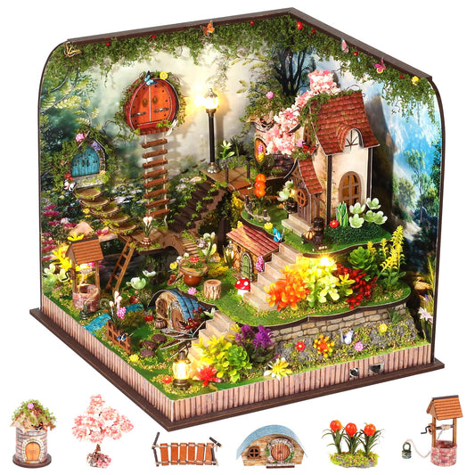 ANTREATU DIY miniature house kit forest garden on display-ready diorama