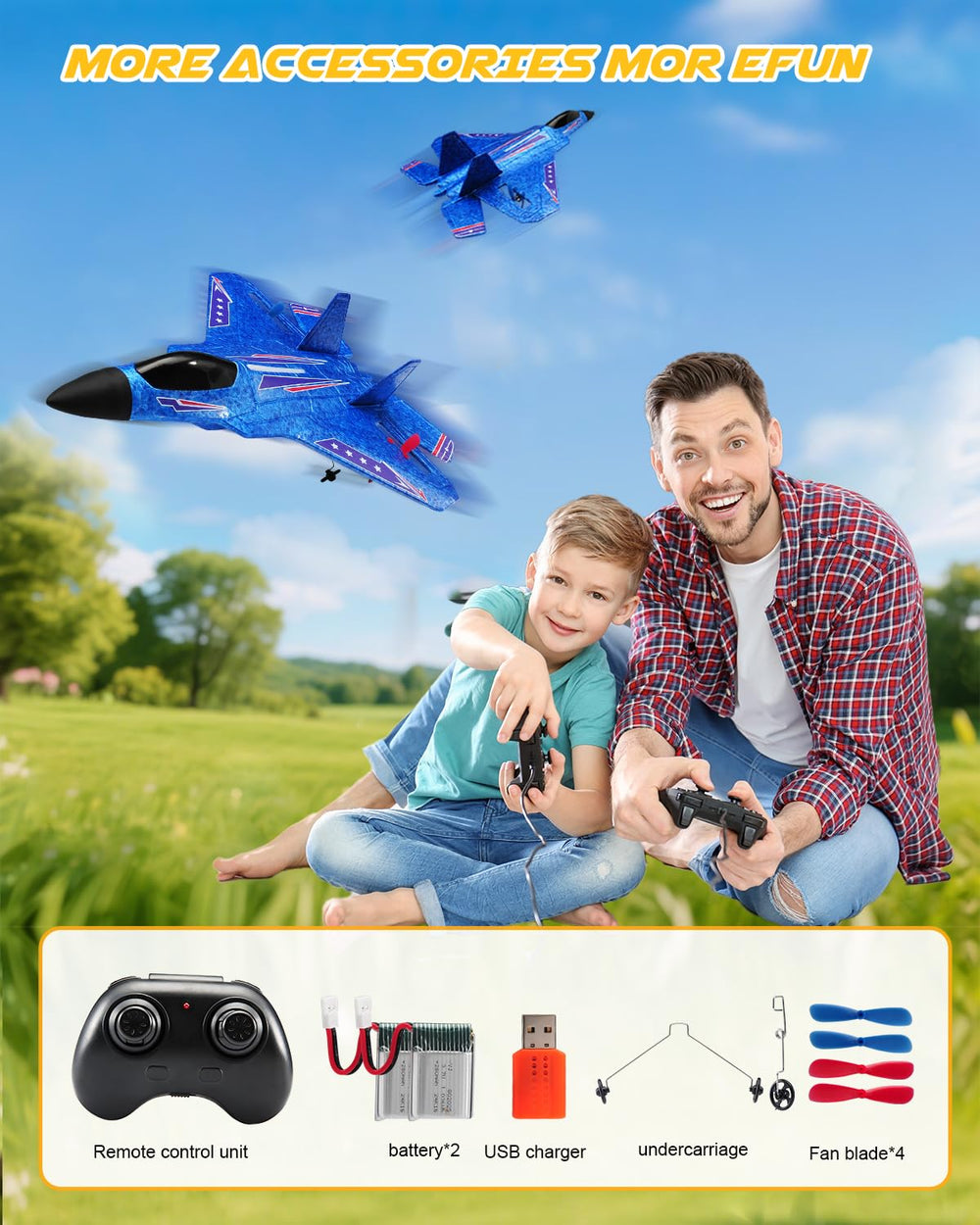 ANTSIR F22 RC plane controller displaying 2.4GHz control for coordinated flights