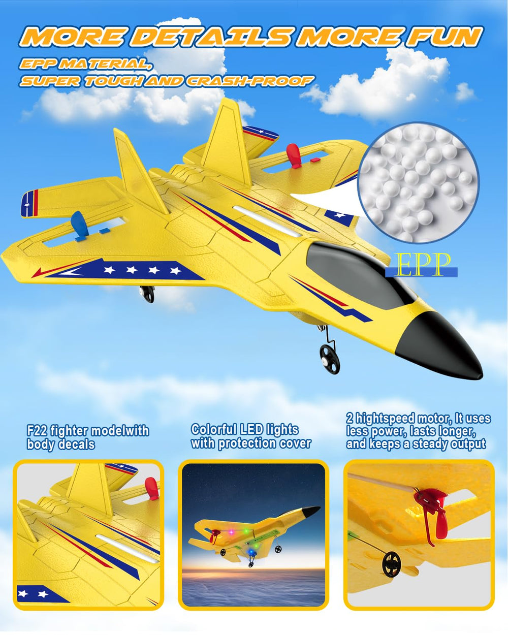 Two rechargeable batteries for extended ANTSIR F22 flight time.
