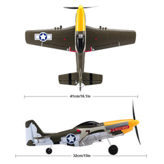 ANTSIR P51 plane with 4-channel remote for precise control.