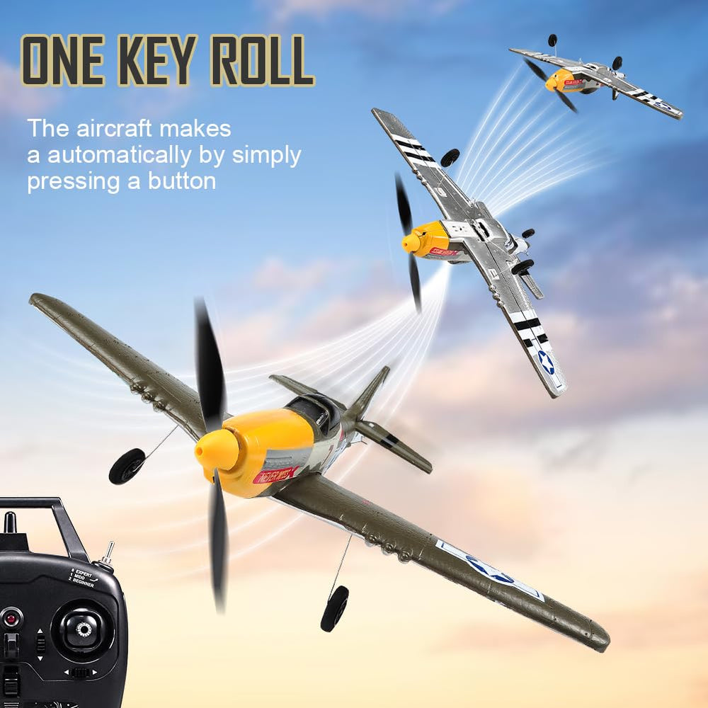 ANTSIR P51 plane showcasing three stabilization modes for learners.