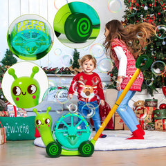 ANTSYLVE snail bubble mower LED light-up feature during day or night