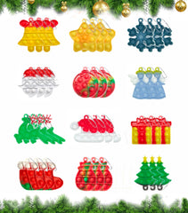Antyd Christmas mini push pop keychain with colorful bubbles for on-the-go sensory fun.