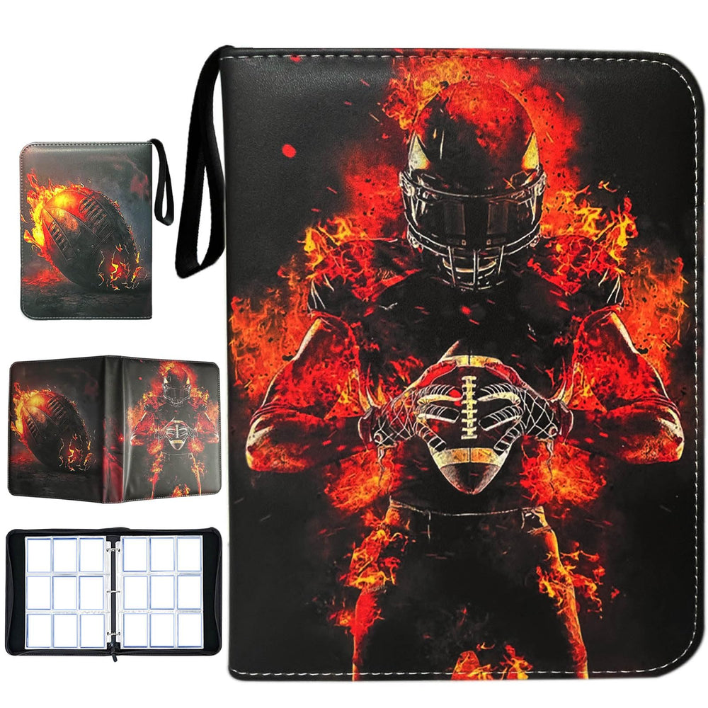 Anvoago football card binder front cover in PU leather with premium protection.