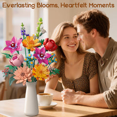 Anvure bouquet building set dorm and office decor adds color without upkeep.