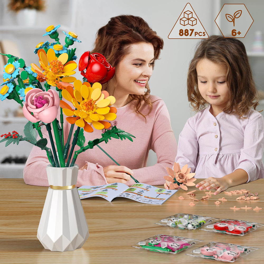 Anvure bouquet building set safe eco-friendly materials for child-friendly play.
