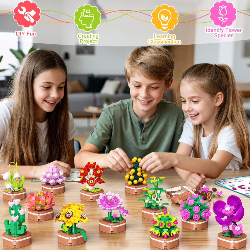 Anvure Mini-Plants Collection showcases 12 designs including rose and sunflower.