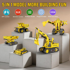 AnySun 5-in-1 STEM Robotics Kit bulldozer promotes durable, creative construction