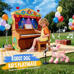 anysun robot dog pink programmable routines spark creativity and basic coding curiosity.