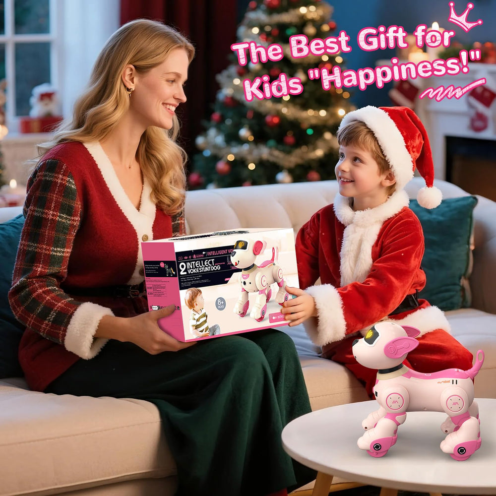anysun pink robot dog with removable battery for easy charging
