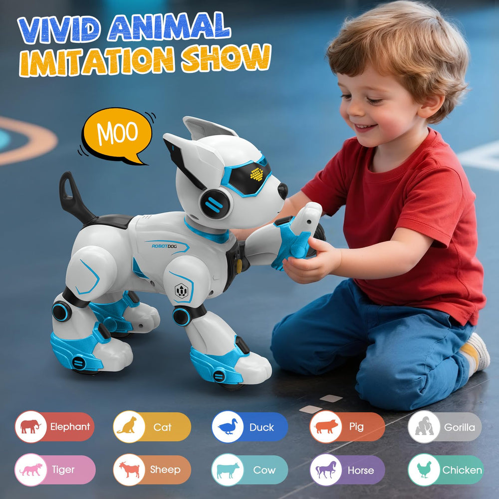 anysun robot dog voice command response captures quick reaction and verbal prompts for learning.