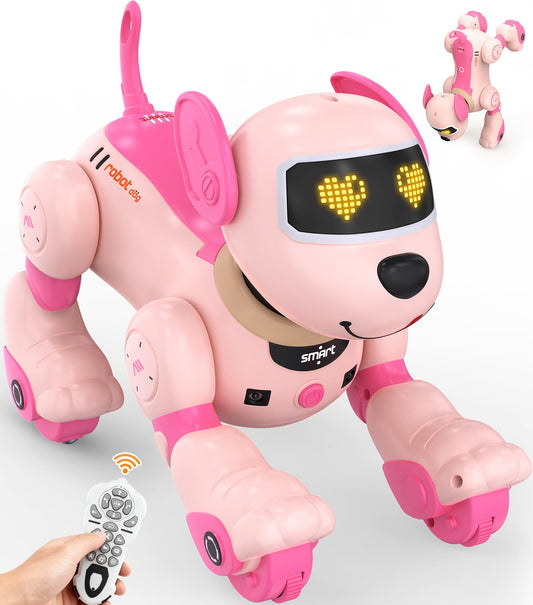 Anysun robot dog walks beside a child, inviting active play.