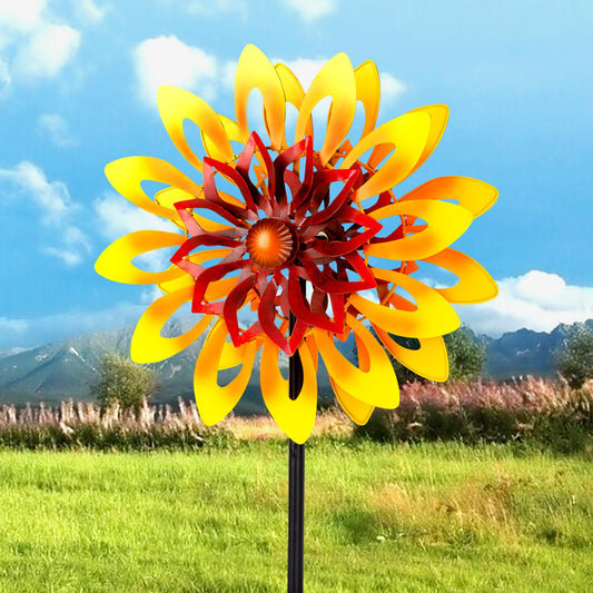 AnyTalk Sunflower Wind Spinner assembly view for easy setup and garden charm.