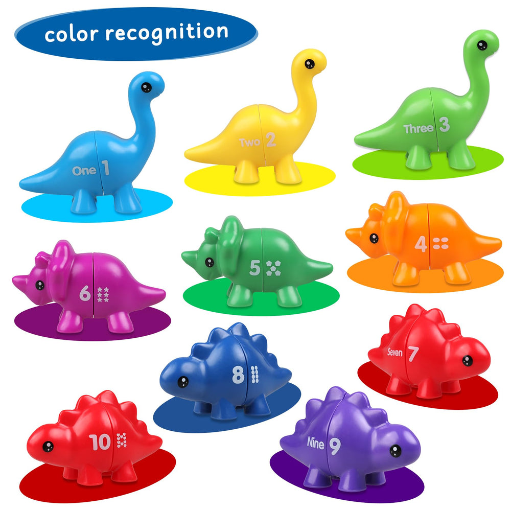 Anzimo dinosaur set showing dots and words for interactive learning
