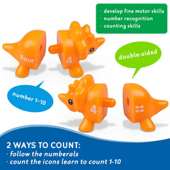 Anzimo dinosaur toy with numbers and colors for sorting and counting fun