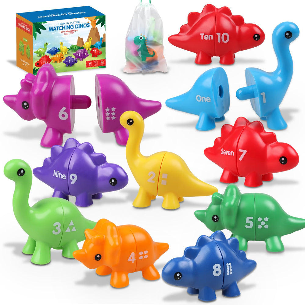 Anzimo toddler dinosaur toy set with colorful figures supports early color and number recognition