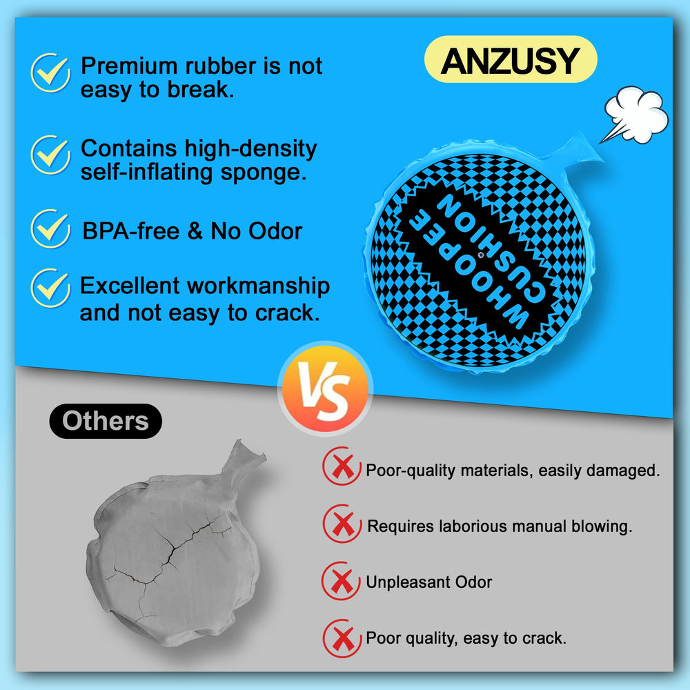 ANZUSY Whoopie Cushion no flour needed keeps clothes clean during jokes.