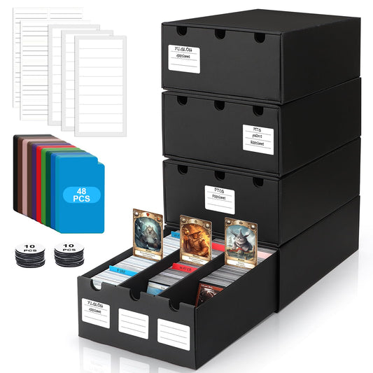 AOBOPLE trading card box assembly showing sturdy drawer units for easy organization.