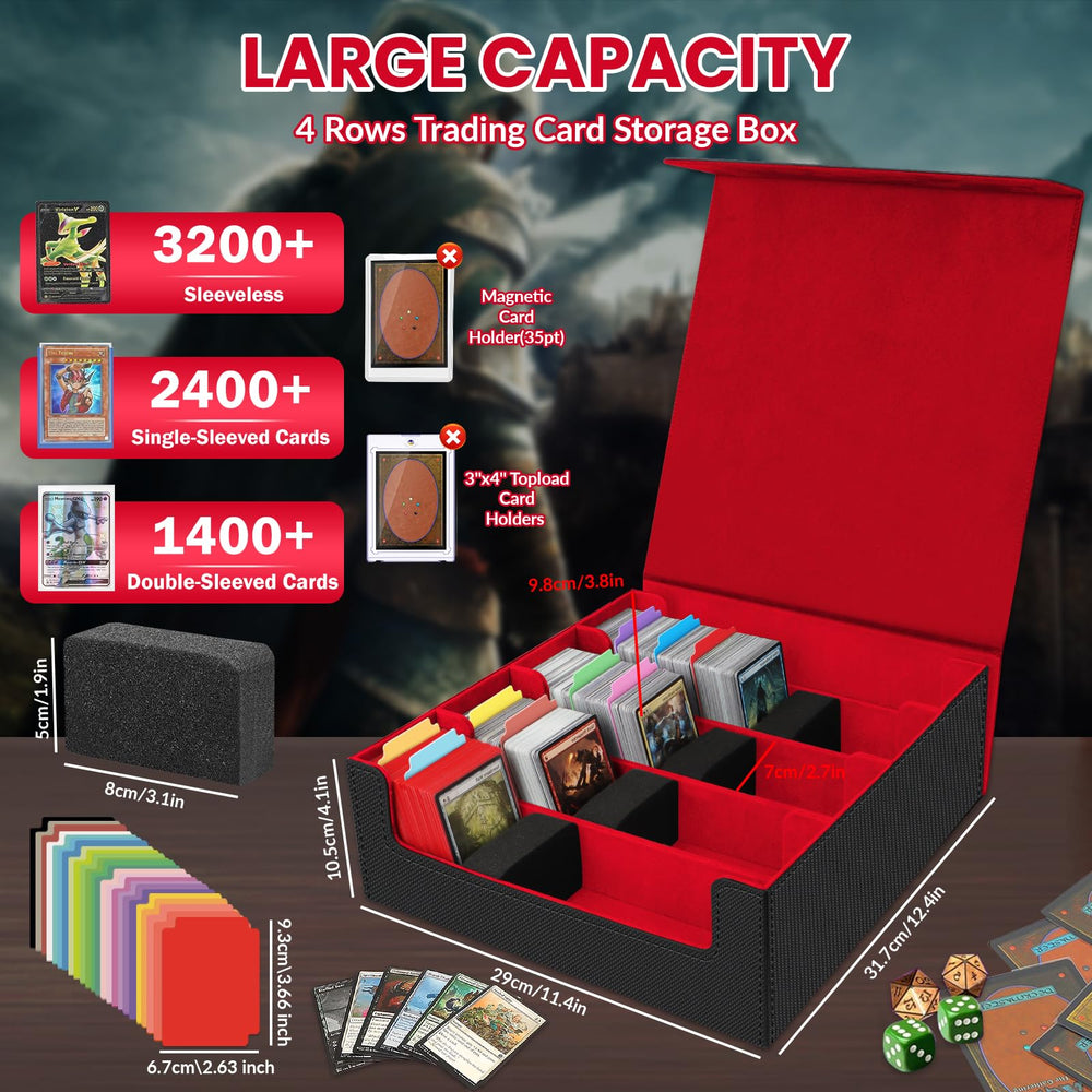 AOBOPLE trading card storage box magnetic-closure demonstrating secure transport.