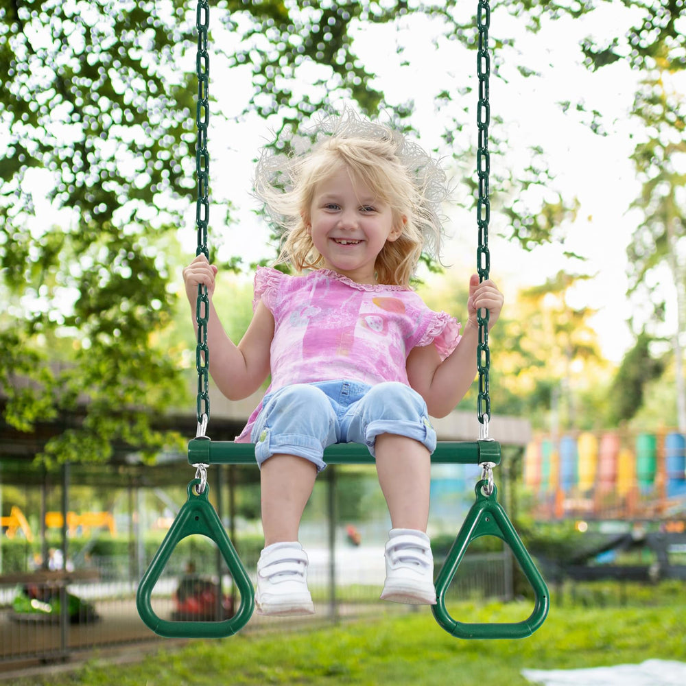 AOBOTE trapeze bar for family play areas encourages imaginative outdoor fun.