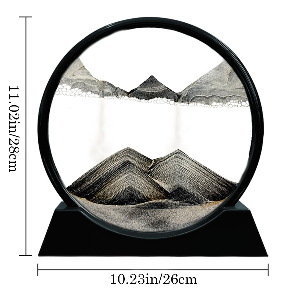 Aoderun moving sand art round glass ideal for office decor and relaxation