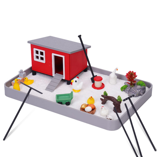 Aodomis chicken zen garden desk coop in warm tones calms workspace