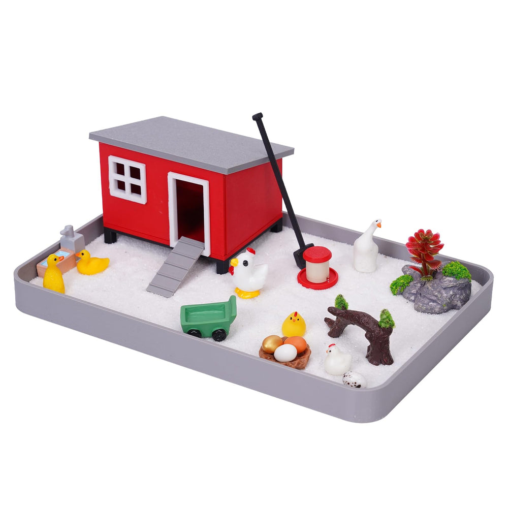 Aodomis zen garden kit box shows charming chicken coop setup