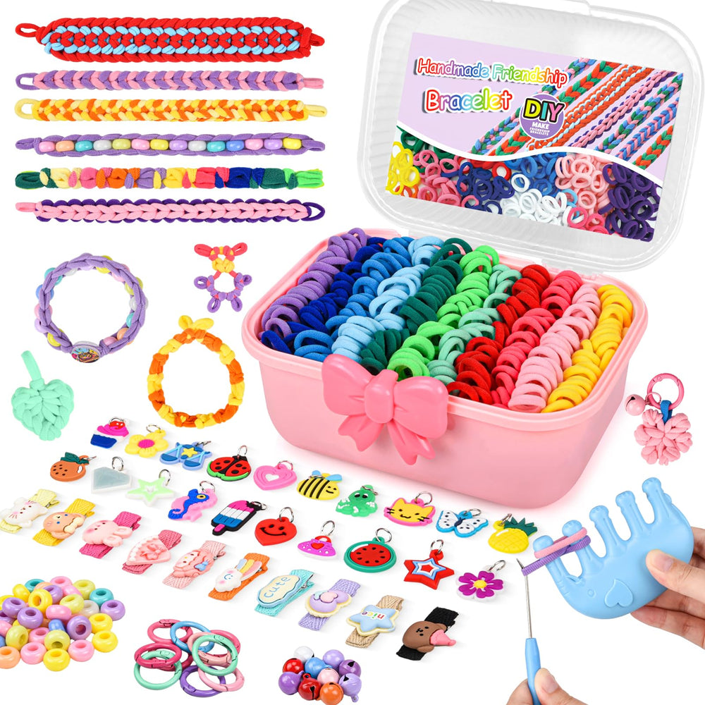 Aojieni bracelet making kit contents with loom bands and accessories