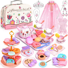 Aojieni tea party teapot and tray for imaginative play sessions