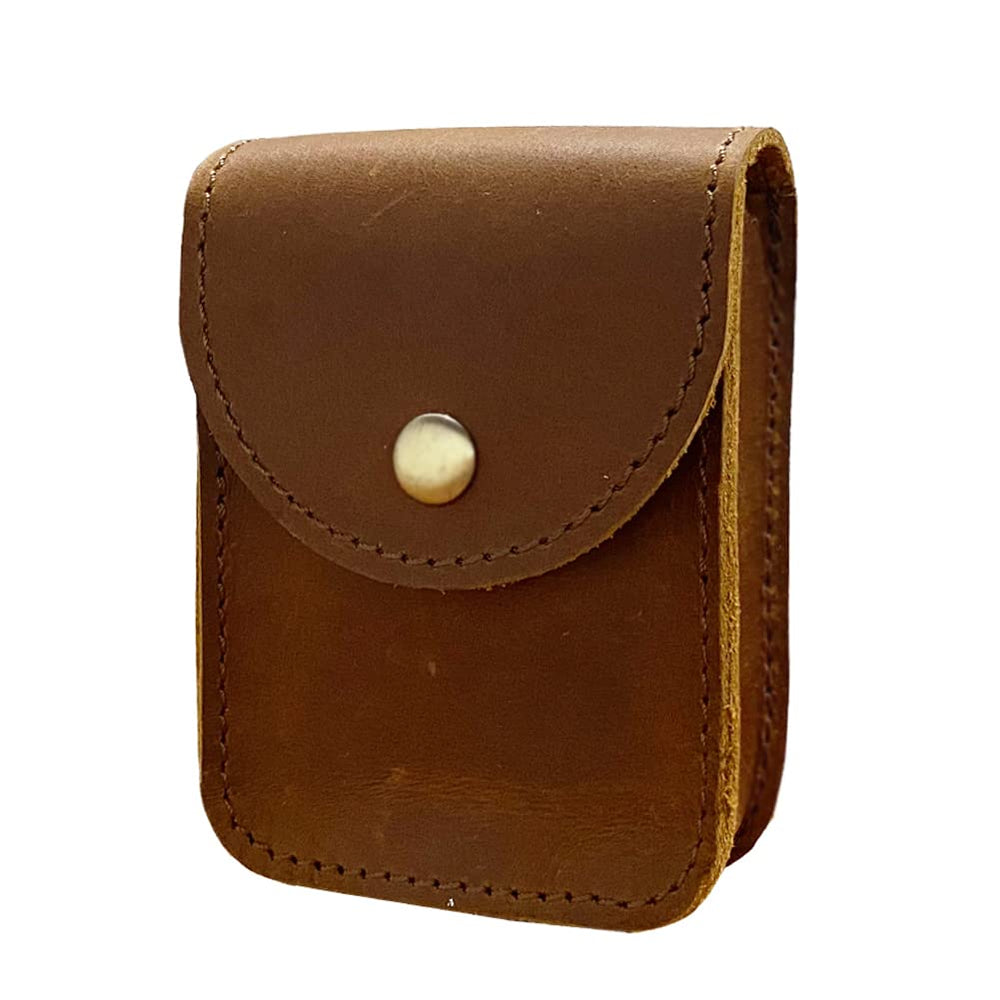 Aolaso genuine leather card case with magnetic closure secures cards safely on the move