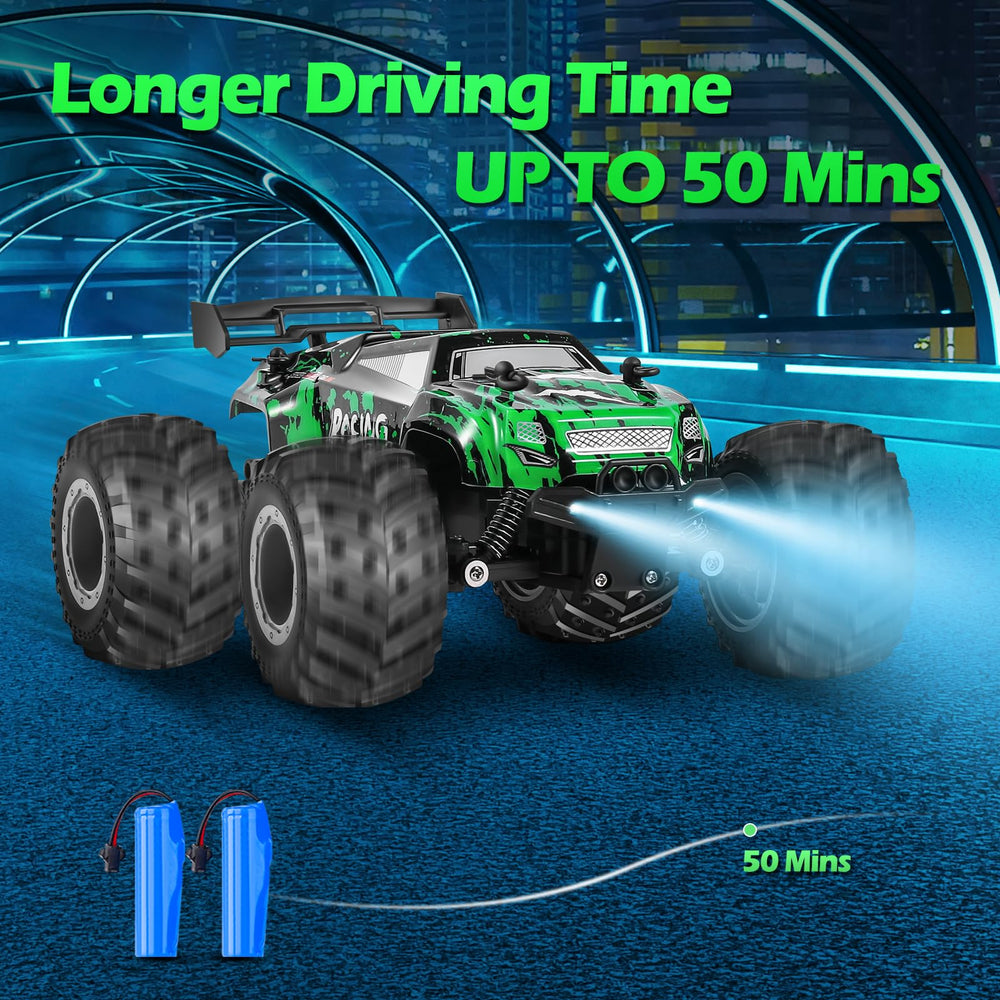 AONEPTR 2.4GHz remote control delivers responsive, interference-free racing.
