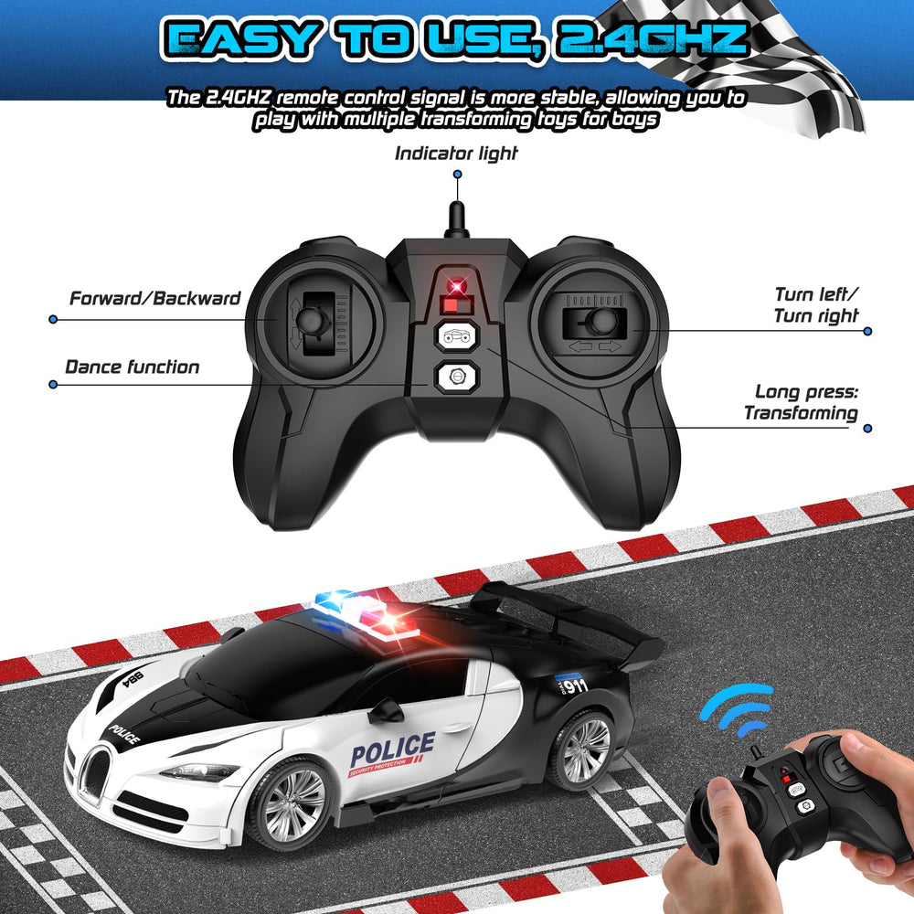 AONEPTR police-style LED accents boost the toy's appeal.