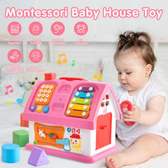AONTESS baby with toy phone close-up showcasing rattling sound play.