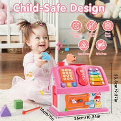 AONTESS mini xylophone with hammer section for musical exploration and rhythm.