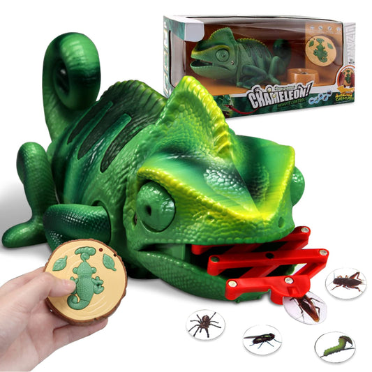 Aontess remote control chameleon front view for immersive indoor play.