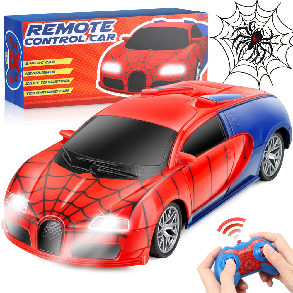 Aooess Spider RC Car red front view highlights agile steering for kids