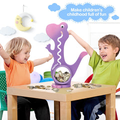 AORCMITN dino piggy bank purple-design adds playful room decor.