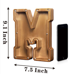 AORCMITN piggy bank side view demonstrates size and sturdy design for growing savers