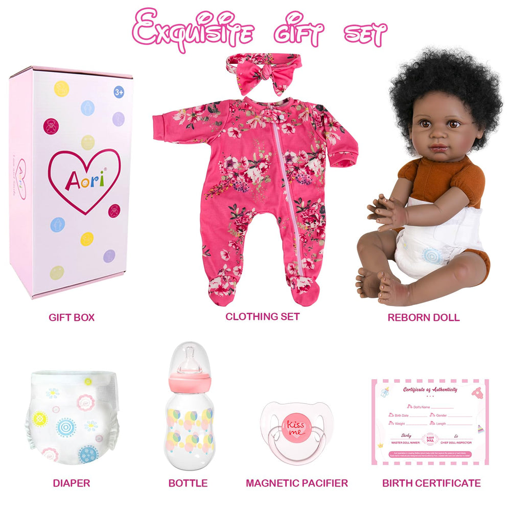 Aori Black Reborn Baby Doll gift-ready presentation for special occasions.