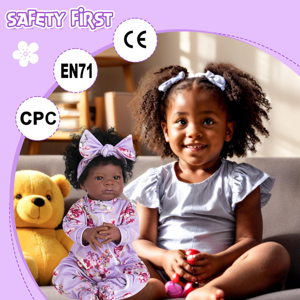 Aori 20in doll lashes and eye details enhance authentic newborn look