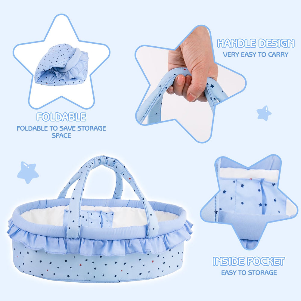 Aori blue jumpsuit for dolls, easy to dress