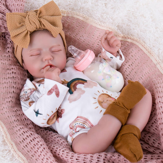 Aori lifelike reborn doll, 20-inch sleeping newborn girl, perfect for cuddling.