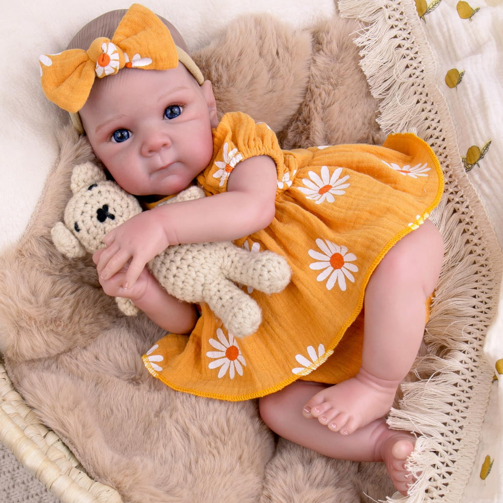 Aori Reborn baby doll with lifelike face for imaginative play.