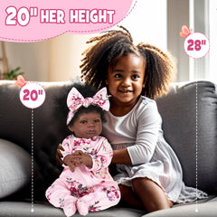 Aori Reborn Baby Doll Black 20-inch weighted body provides a comforting heft