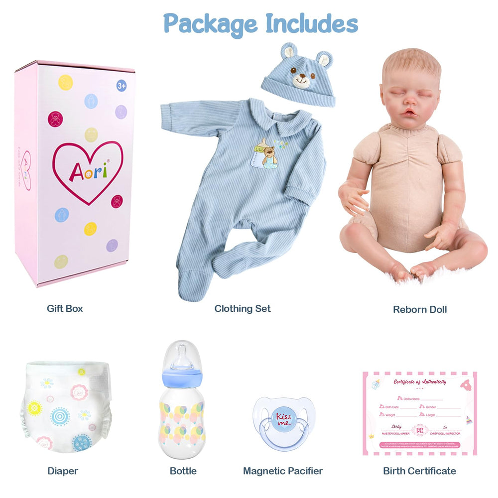 Aori Reborn Baby Doll Boy nursing bottle for pretend feeding