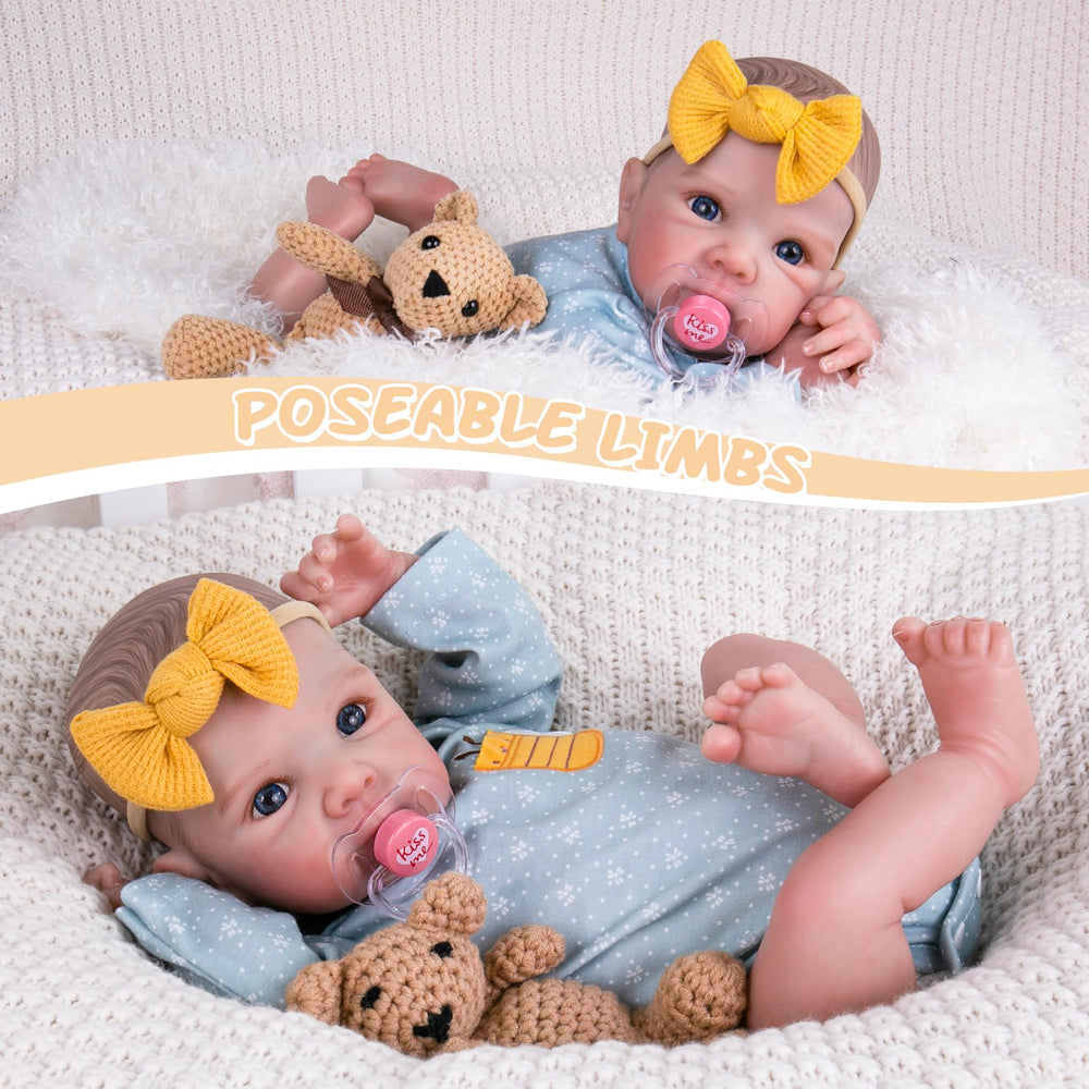 Aori Reborn Baby Doll Girl cloth body provides soft cuddly handling
