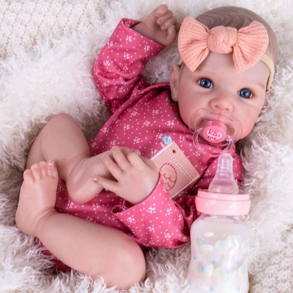 Aori Reborn Baby Doll Girl face close-up with hand-painted features for lifelike charm.