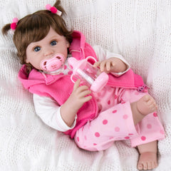 Aori Reborn doll with hand-applied wig hair for authentic styling.