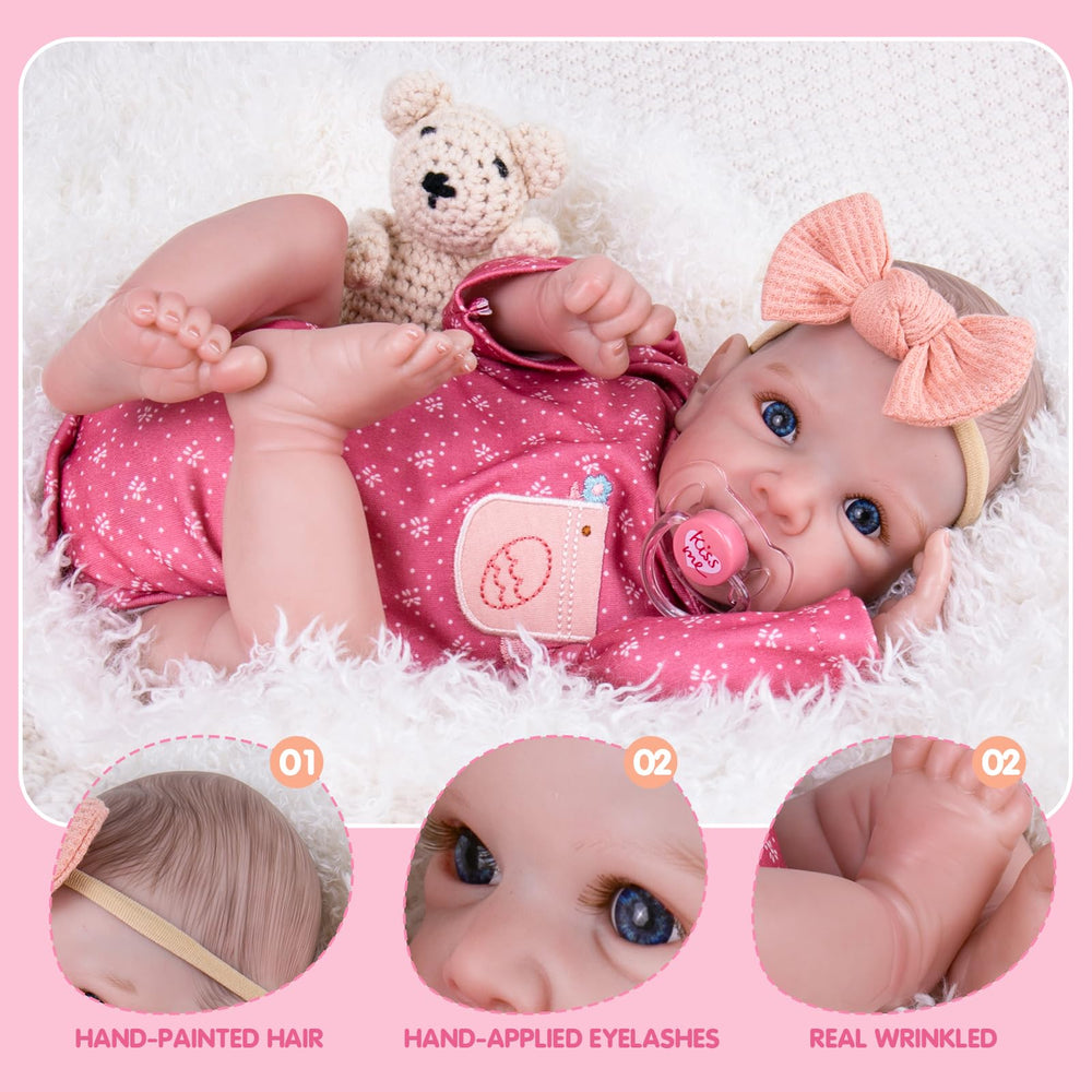 Aori Reborn Baby Doll Girl wearing soft clothes for preemie or newborn outfits.
